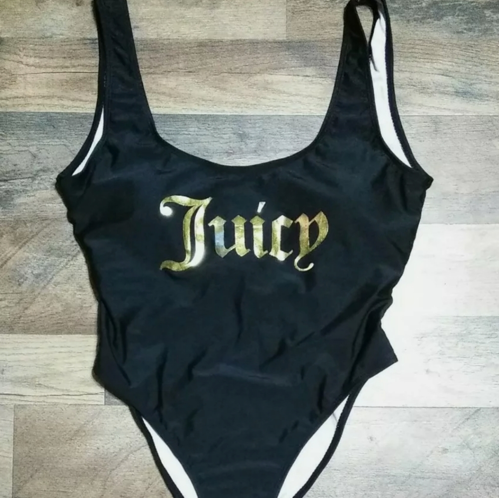 Juicy Couture Black Logo Swim Suit Women's Size: M